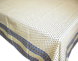 Cotton tablecloth (Lourmarin. white × blue)